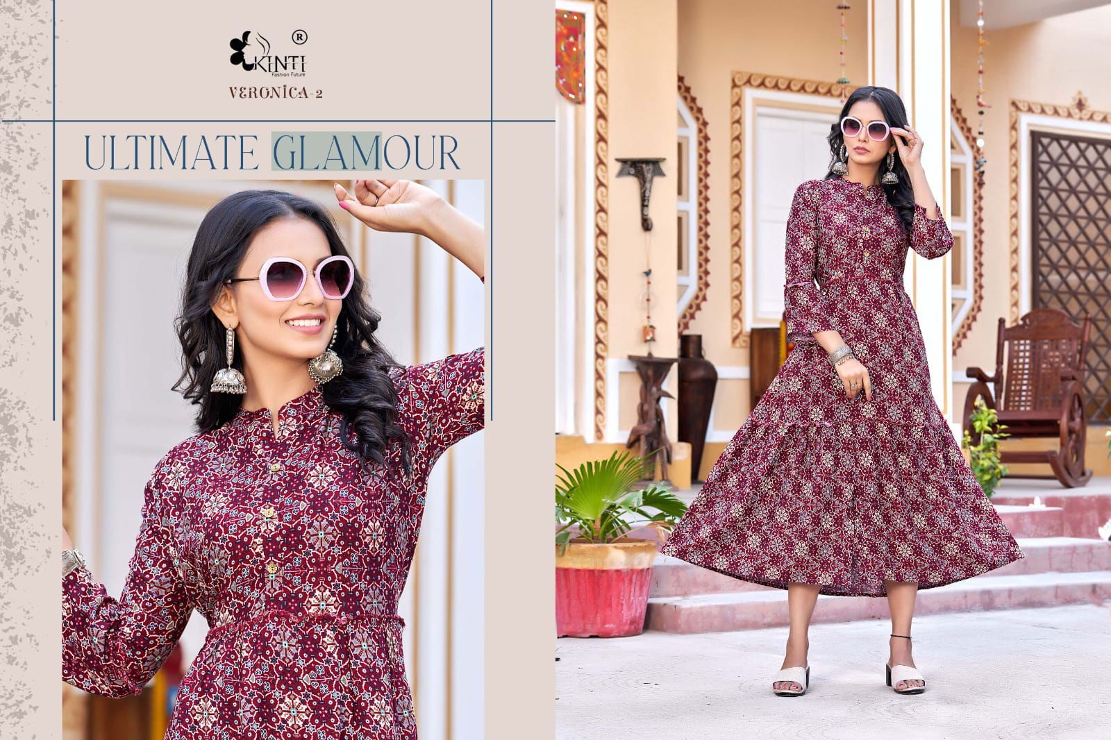 Veronica 2 By Kinti Long Printed Kurtis Catalog